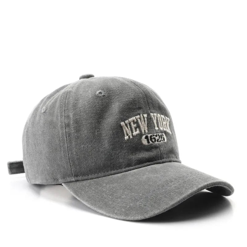 Casquette de baseball lettre brodée — hommes, femmes, mode, vintage, solide, sports plein air, snapback (v2)
