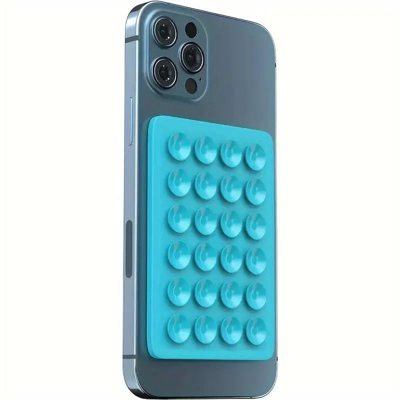 Support de téléphone à ventouse en silicone, support mural, carré, antidérapant, simple face, autocollant arrière, polymères, multifonctionnel