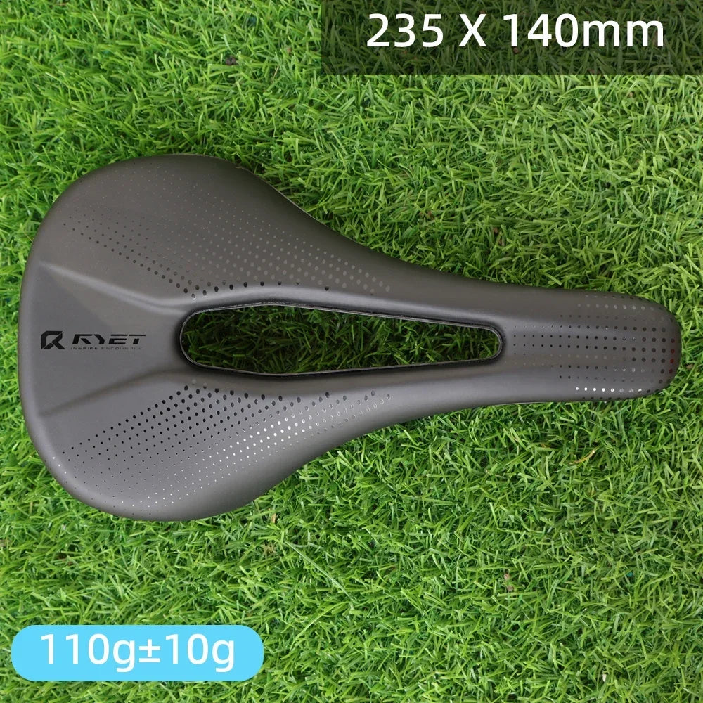 Selle vélo carbone 3D imprimée 140mm — rail rond, super légère, route, VTT, course