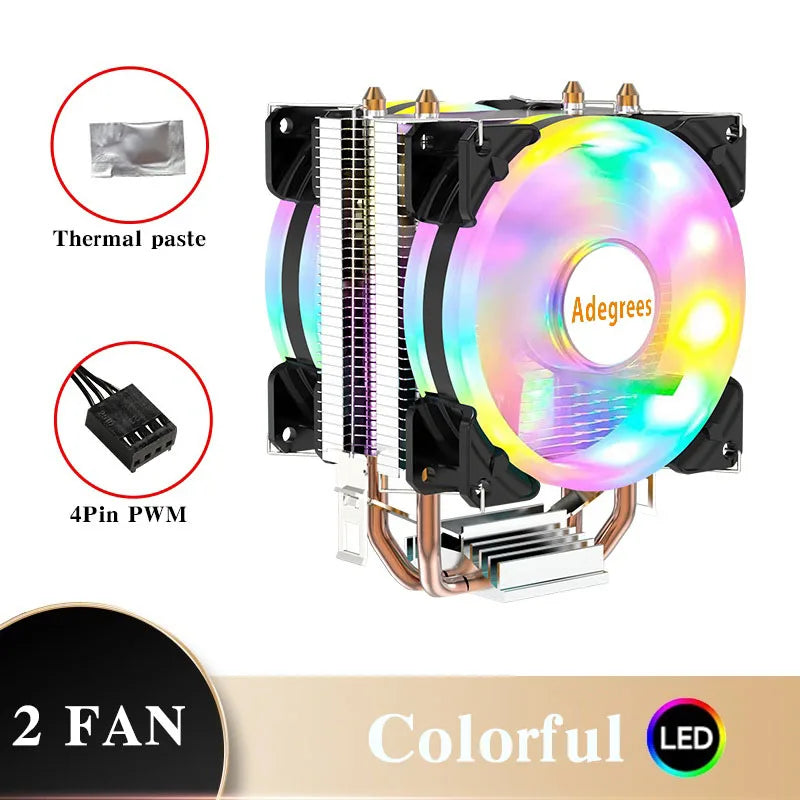 Refroidisseur d'air CPU X79 X99 3 broches PWM 4 broches ventilateur de refroidissement de processeur silencieux pour Intel LGA 1151 1155 1200 1700 2011 AMD AM3 AM4 radiateur PC