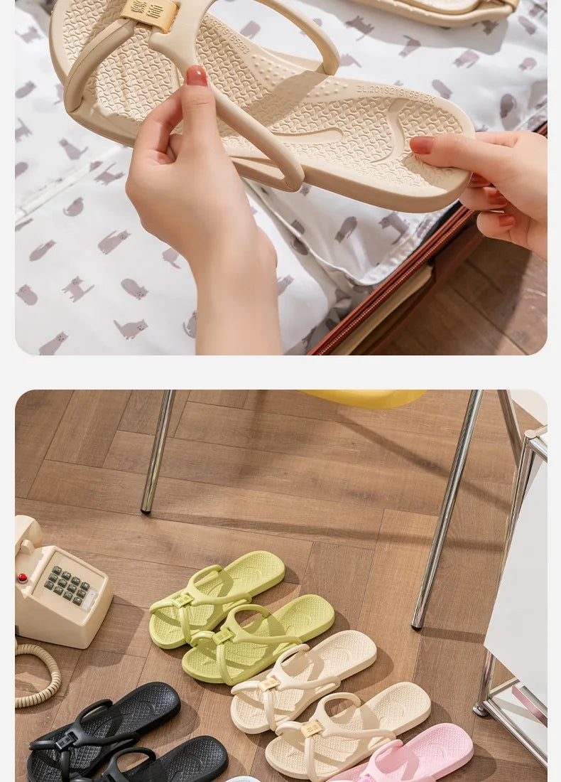 Pantoufles de voyage pliables unisexes, tongs EVA, antidérapantes, pour hôtel, salle de bain, intérieur et extérieur, portables, légères et confortables