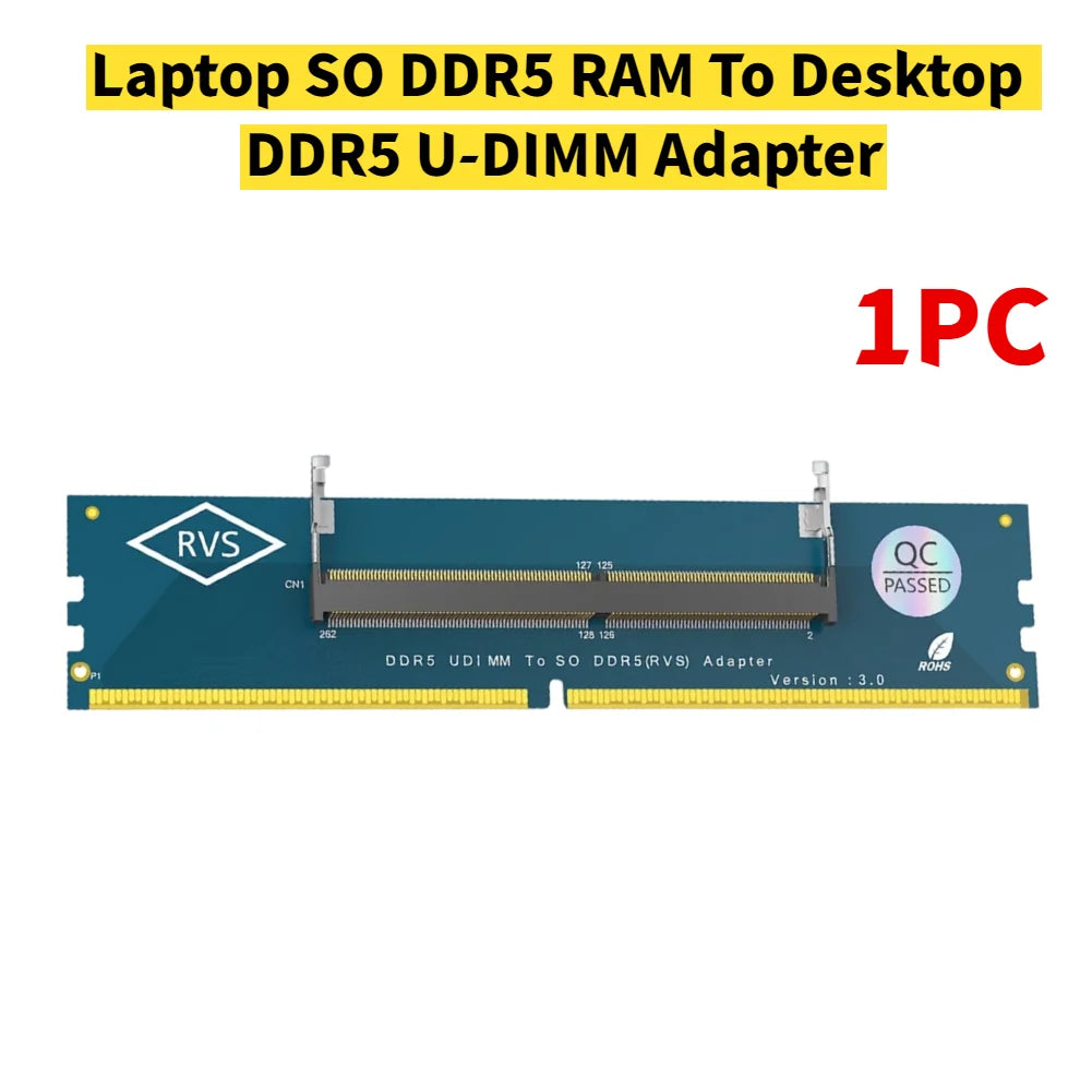 Ordinateur portable SO DDR5 RAM vers ordinateur de bureau DDR5 U-DIMM adaptateur DDR5 convertisseur de carte mémoire DDR3 DDR4 ordinateur portable vers ordinateur de bureau SO-DIMM vers carte DIMM