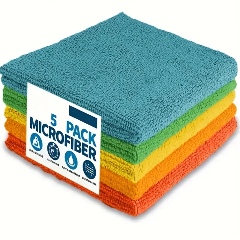 5/10/20/50pcs paño de limpieza de microfibra, paño de cocina, paño de limpieza para el hogar, toalla de limpieza de cocina, baño, toalla absorbente duradera