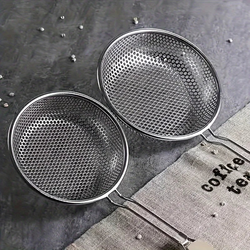 Passoire en acier inoxydable avec manche en bois, écumoire à mailles fines, cuillère pour la cuisson, préparation des aliments, filtrage de graisse pour pâtes et nouilles