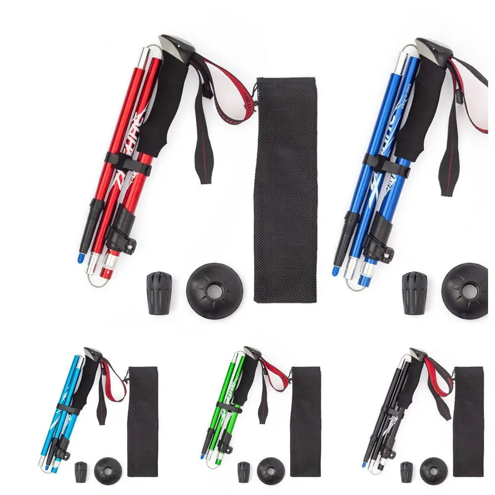 Bâtons de randonnée ultralégers en aluminium, verrous réglables rapidement, 3 sections, cannes de cross-country, bâtons de marche pliables en EVA pour hommes