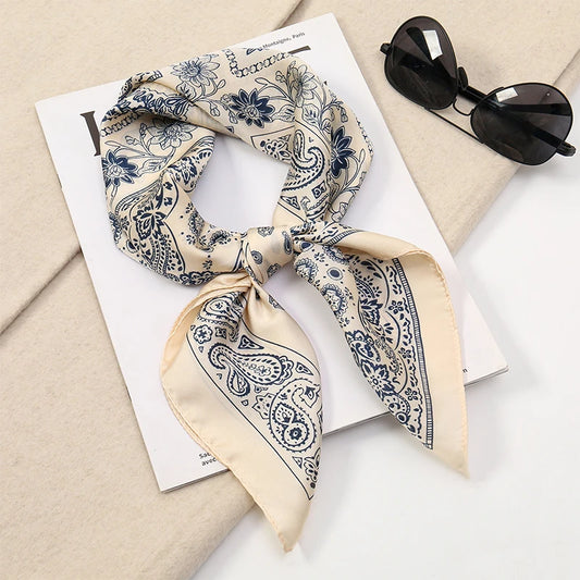 Foulard carré hijab pour femme imprimé populaire — étoles plage, châle, bandeau cheveux