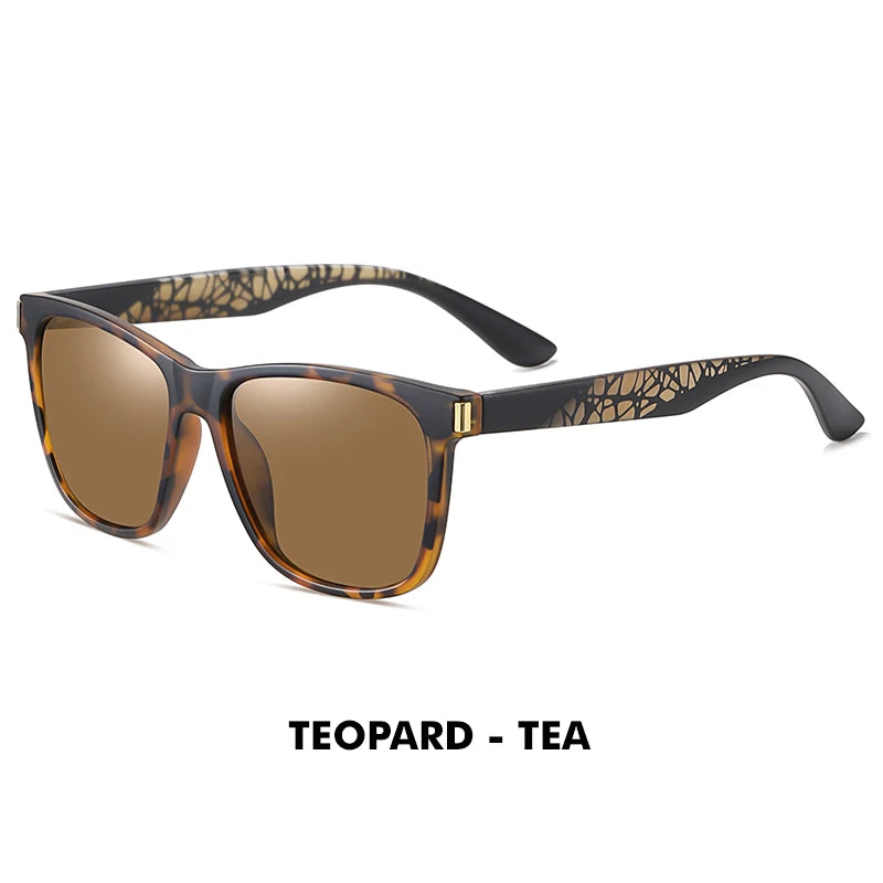 Classique Vintage lunettes de soleil polarisées homme mode léopard cadre rétro lunettes femme UV400 Anti-éblouissement lunettes de soleil homme
