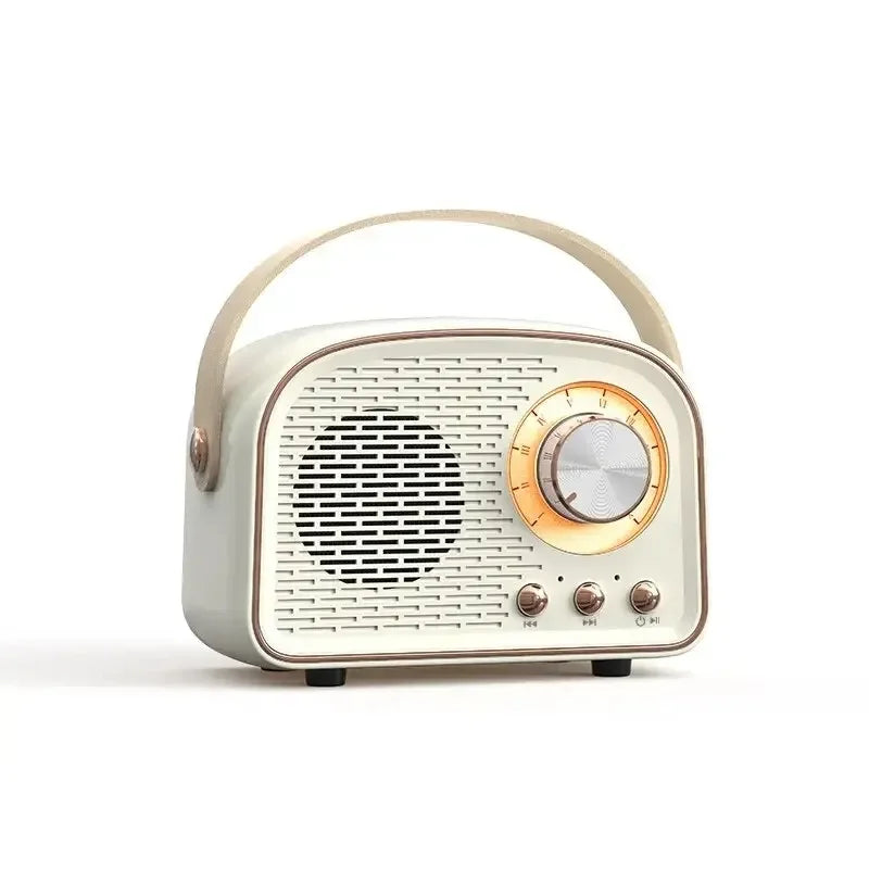 Haut-parleurs Bluetooth rétro USB AUX TF FM Radio Portable Mini Boombox basses améliorées pour Table maison extérieure Vintage Audio MP3