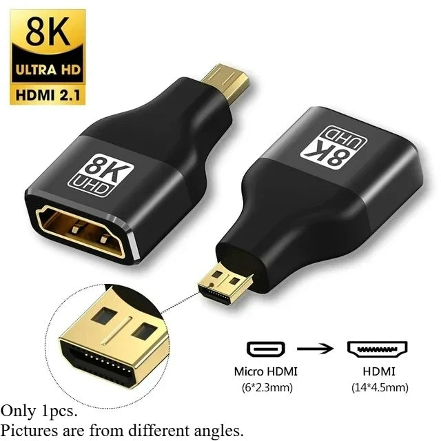Adaptateur HDMI 2.1 8K — 90/270 degrés, mâle à femelle, 8K60Hz, 4K120Hz, 48Gbps, HDTV, PC