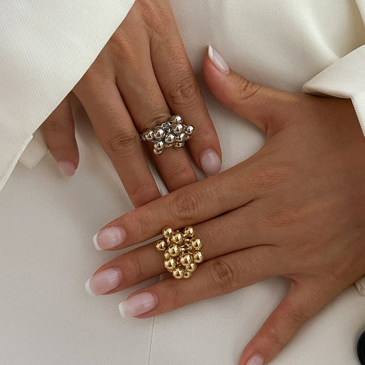Bague Punk Hip-Hop Petite Boule Ouverte — Métal Tendance Cadeau 2026