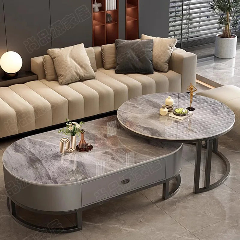 Tables basses extensibles rondes modernes — minimalistes, design livre, meubles salon