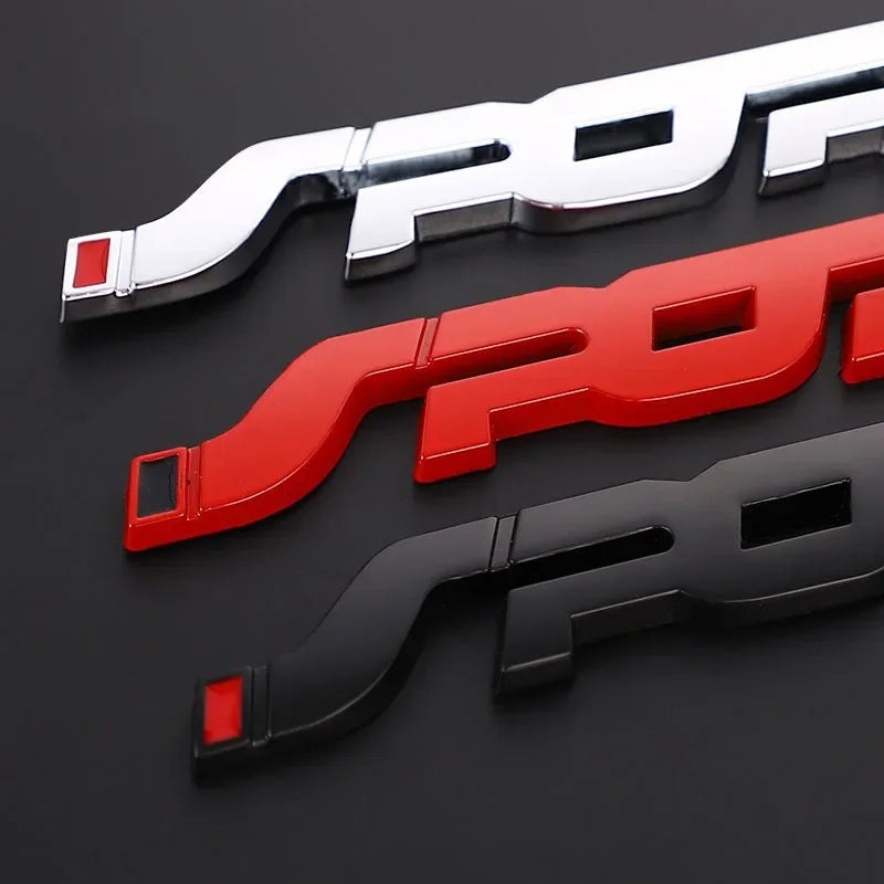 1 pièces accessoires de voiture autocollant style métal 3D Chrome noir coffre de voiture course Sport mot lettre Logo emblème Badge autocollant