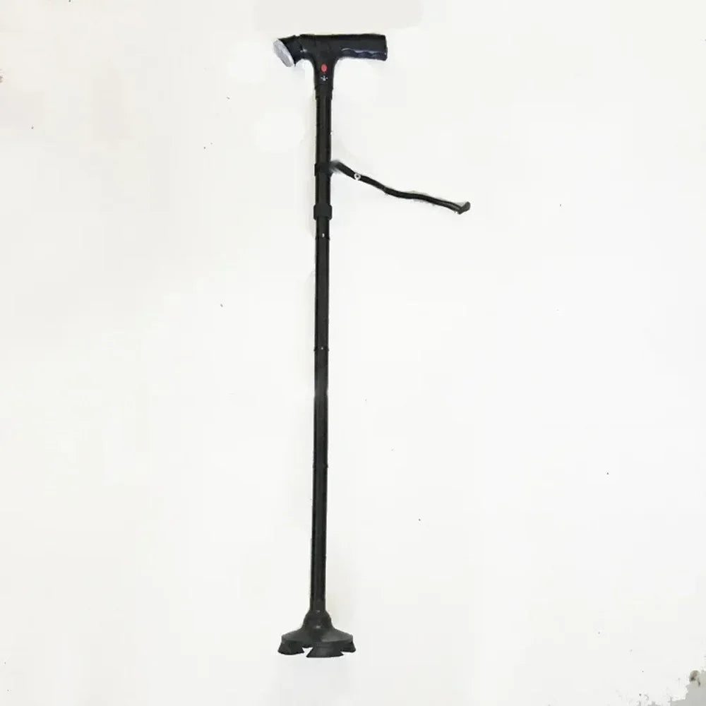 Canne pliante télescopique pliable pour personnes âgées, LED avec alarme, bâtons de marche, béquilles pour personnes âgées pour mères et pères âgés