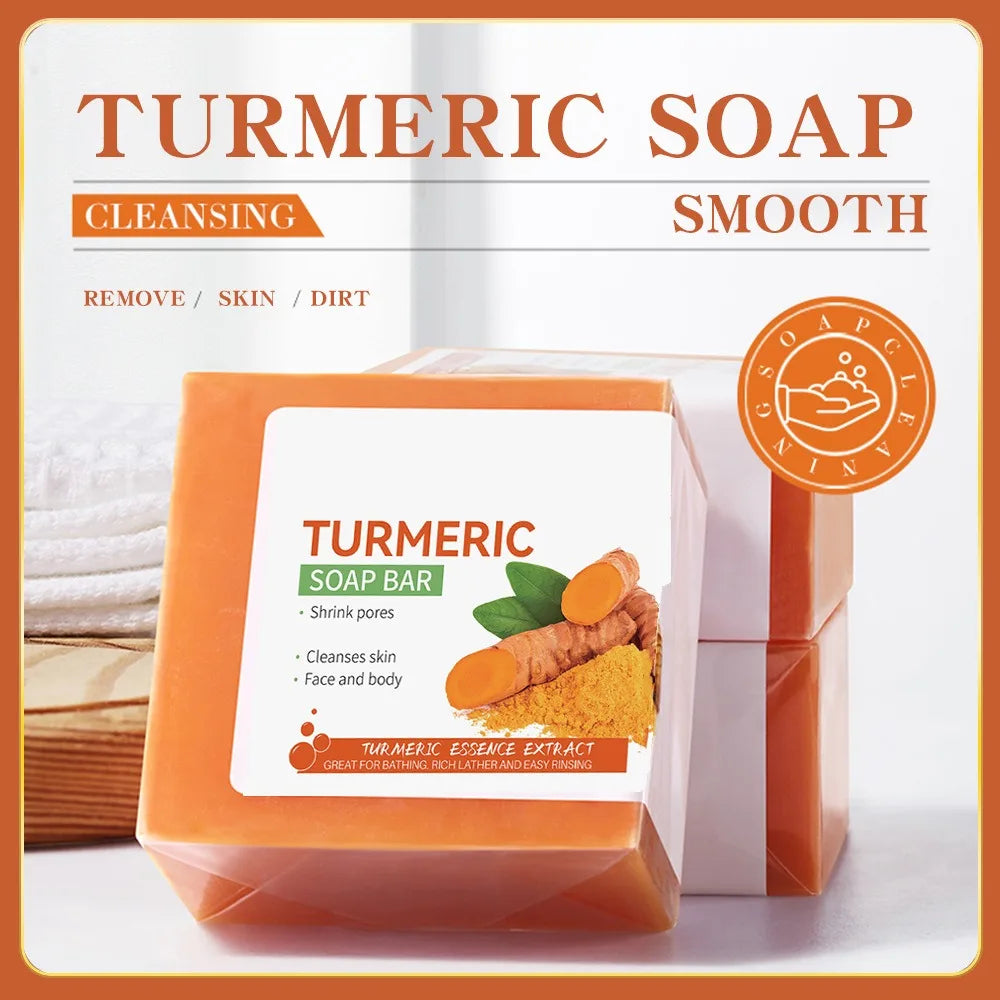 Savon au curcuma fait à la main, nettoyage du corps, éclaircissant, aisselles foncées, jambes, nettoyant pour le visage, soins pour la peau tendre, beauté