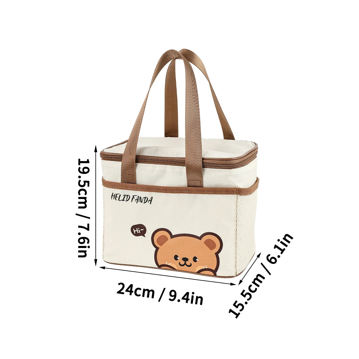Fiambrera térmica de capibara bonito para estudiantes y niños, bolsa térmica portátil de gran capacidad a prueba de fugas para alimentos, nevera reutilizable para picnic