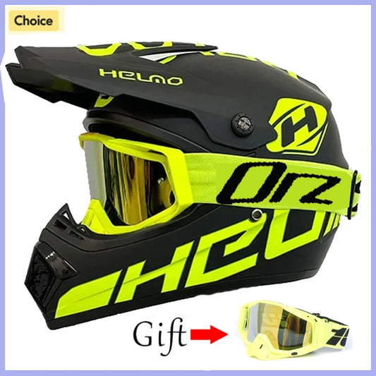 Casque Moto Enfants Hors Route Professionnel — Protection Tout-Terrain Lunettes Cadeau