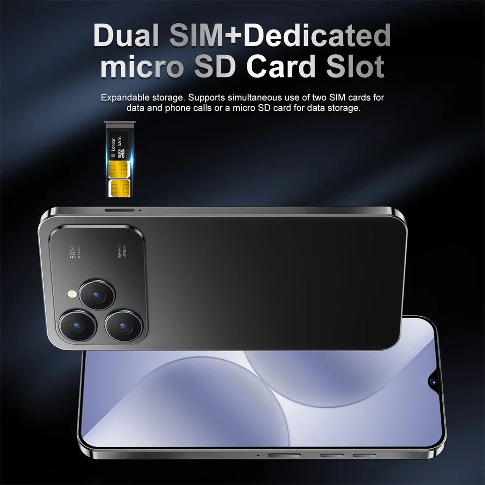 HOT i17 Pro Max téléphones portables 2026 nouveau Original 7.0HD 5G double carte double veille Smartphone 8000mAh Android 15 téléphones mobiles