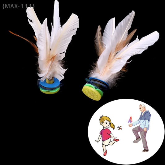 White goose feather shuttlecocks, traditional Chinese sports equipment, outdoor foot exercise, toy for adults and children