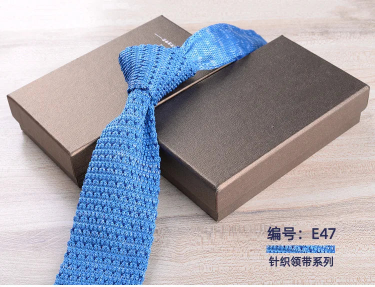 Corbatas de punto retro con rayas para hombres, estilo británico informal, formal de negocios, azul marino, rojo, marrón, corbatas hechas a mano, corbatín para esmoquin