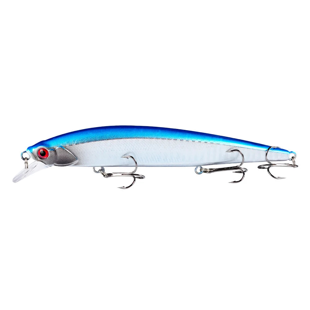 1 pièces leurre de pêche Wobbler réaliste yeux 3D 14 cm/18.5g vairon appât dur artificiel matériel de pêche leurre flottant avec 6 #   Crochets