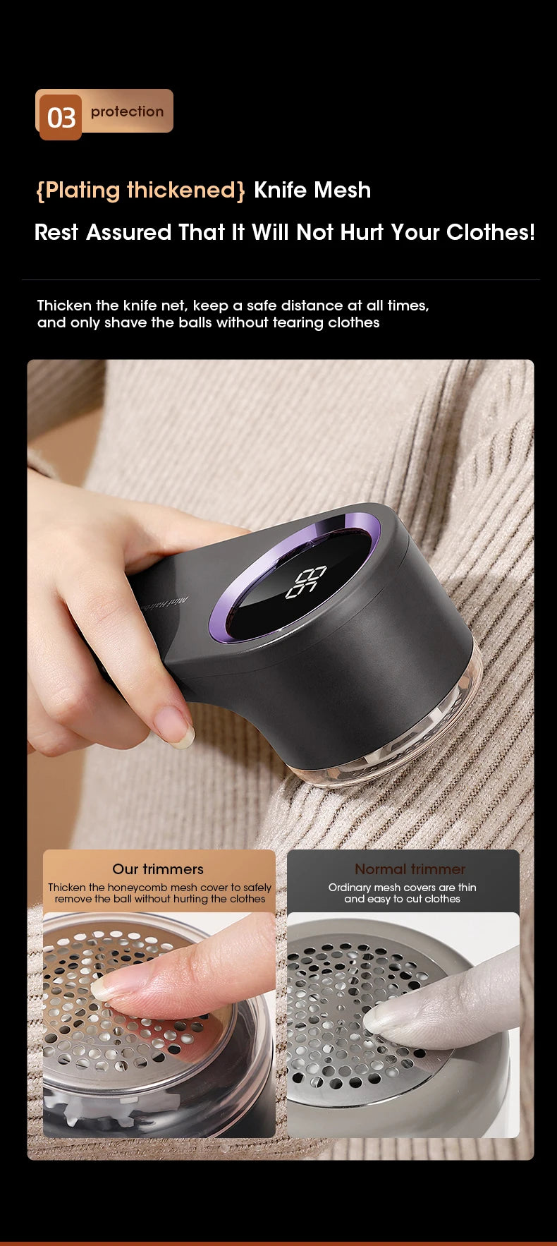 Éliminateur de peluches électrique numérique LED pour vêtements, dissolvant de peluches, aste par USB, rasoir en tissu Fuzz, pull, livraison directe