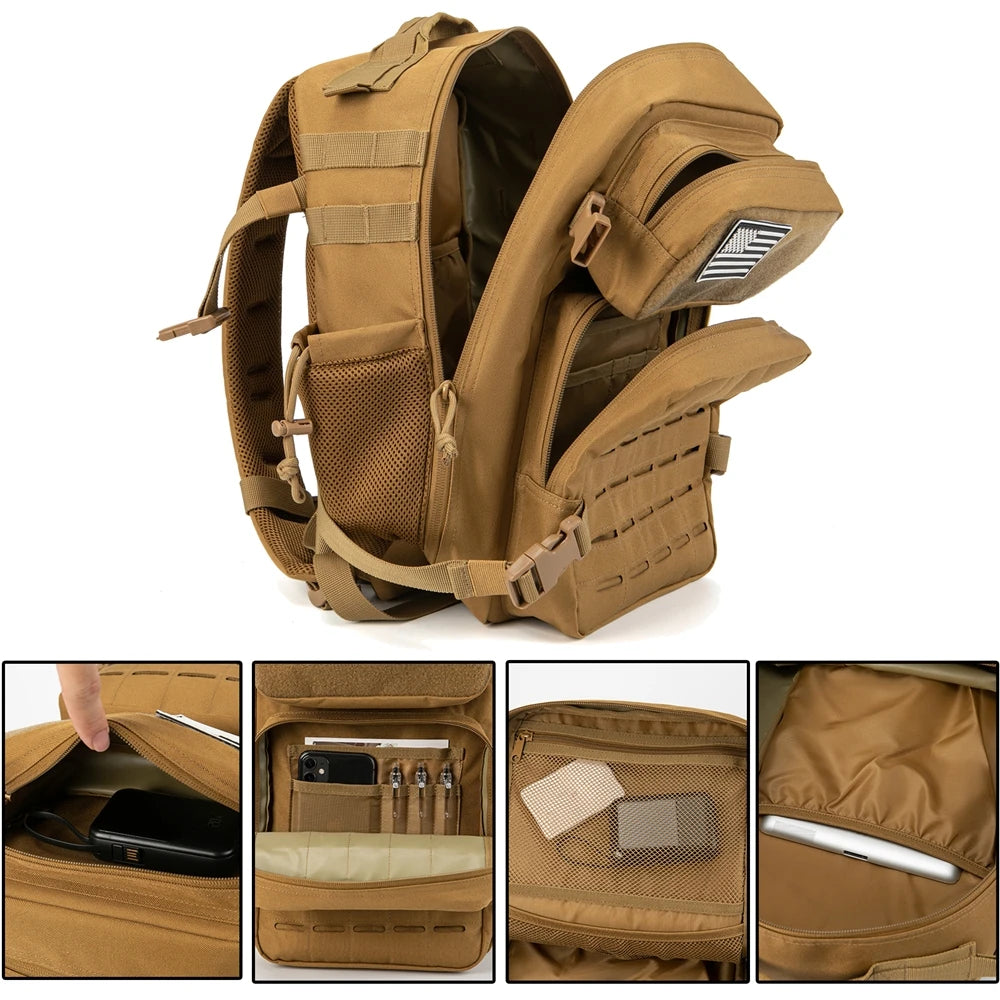 25L sac à dos tactique sac extérieur pour Fitness MOLLE sac à dos GYM pour femmes/hommes EDC randonnée survie sac à dos sorcière porte-bouteille