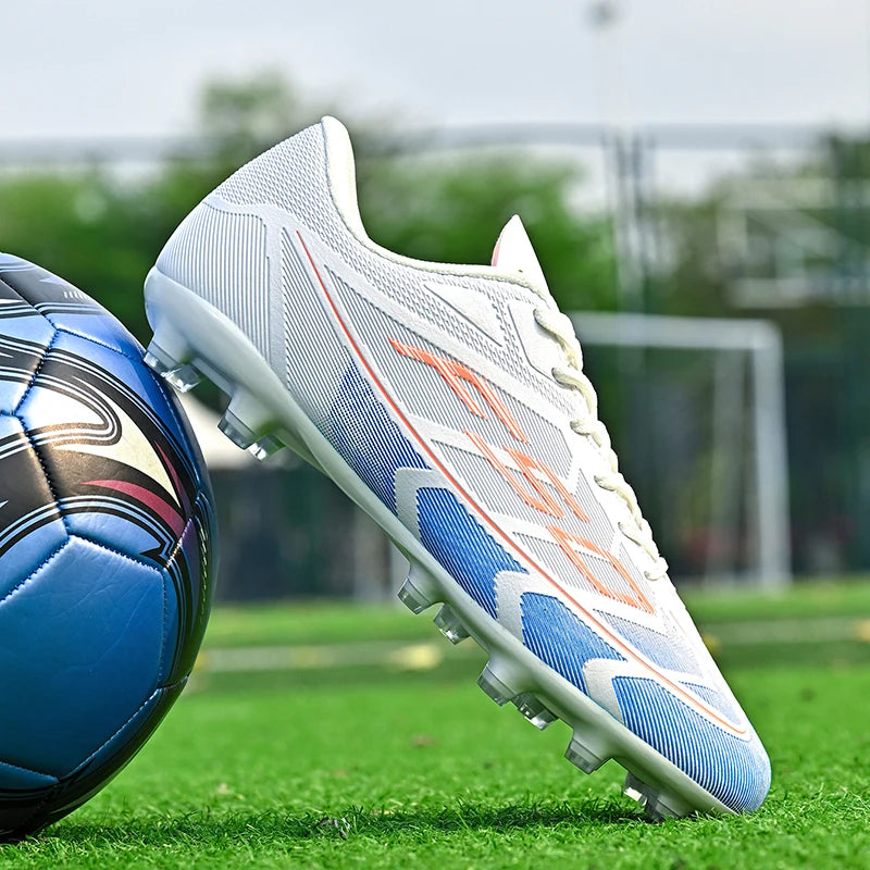 qztzx Chaussures de Football FG Homme Cuir Verni Montantes Ultra-légères — Professionnel & Match EU 32–48