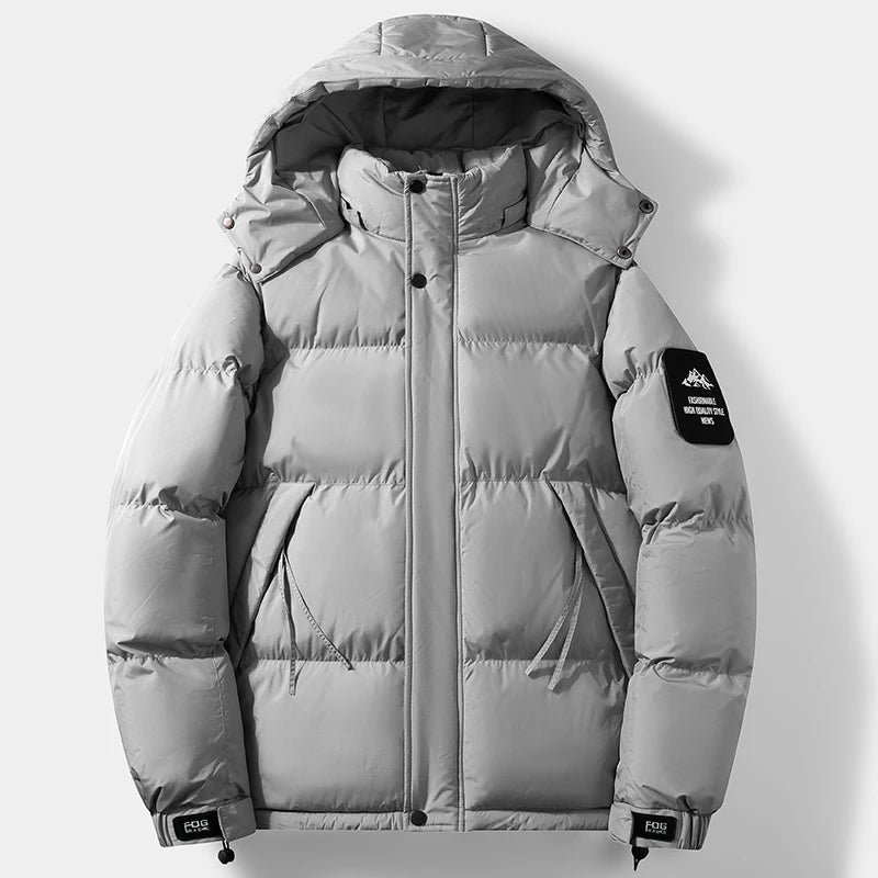 Men's Hooded Jacket, Outdoor Wear, Hiking, Camping, Windproof, Breathable, Warm, Cotton, Comfortable, Fashionable and Trendy, Winter