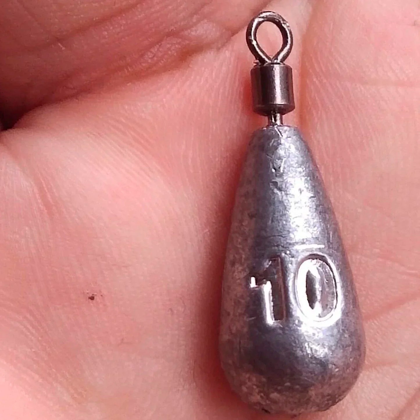 10 pièces par lot, plombs de pêche en 3.5g, 5g, 7g, 10g, 14g et 20g, poids en forme de goutte d'eau, accessoires de matériel de pêche