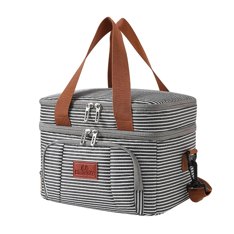 Sacs à déjeuner isothermes multifonctionnels à Double couche pour femmes et hommes, boîte à déjeuner de pique-nique de voyage de grande capacité avec bandoulière