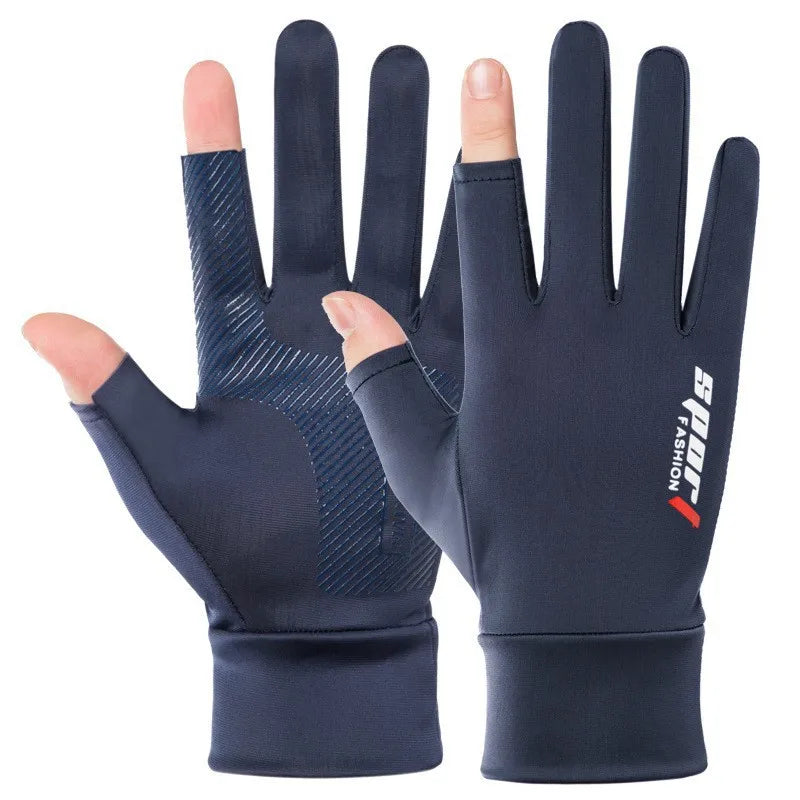 Gants de pêche en soie glacée pour printemps et été, Protection solaire pour hommes et femmes, randonnée, cyclisme, Camping, écran tactile antidérapant, élastique