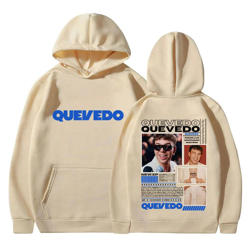 Rapero 2025 Quevedo Buenas Noches Tour Álbum Sudadera Rock Gótico Pop Música Sudaderas Hip Hop Sudadera Con Capucha Y Mangas Largas