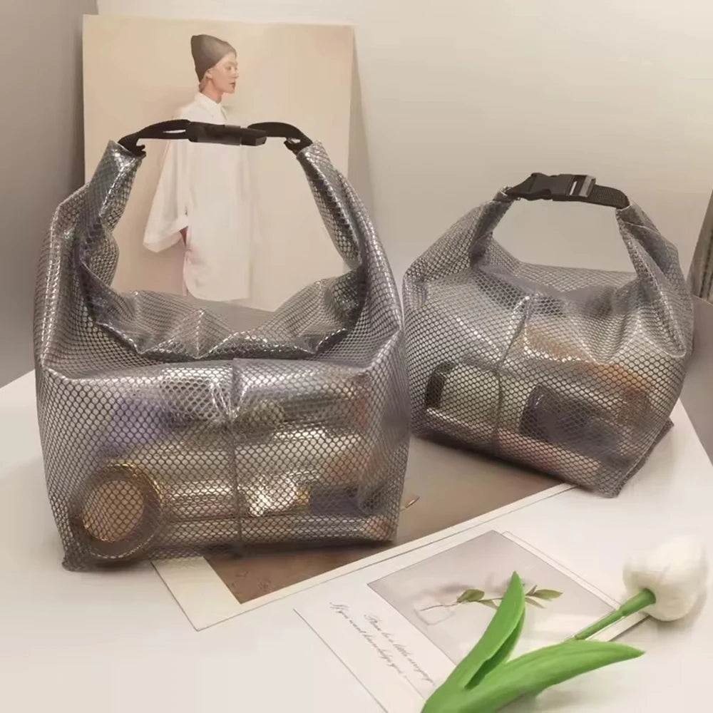 Bolsa de maquillaje de viaje de 1/2 piezas: de gran capacidad, impermeable, portátil, adecuada para natación y transporte al aire libre.