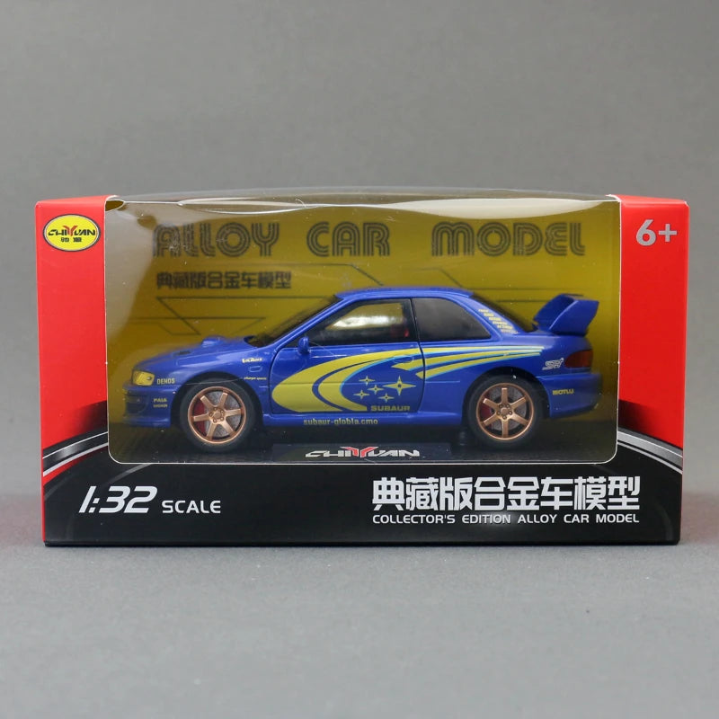 Simulation 1:32 Subaru Impreza WRX 22B STI Modified Diecast Alloy Metal Car Model Miniature Car for Kids Boys Birthday Gift