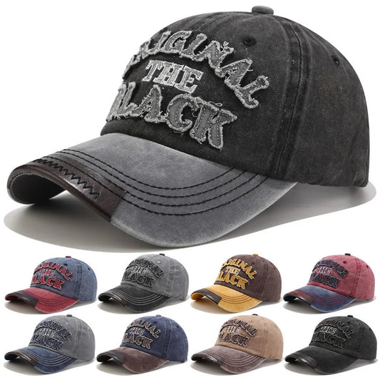 Casquette de baseball noire en coton lavé — hommes, femmes, décontractée, brodée, chapeau papa, 2022