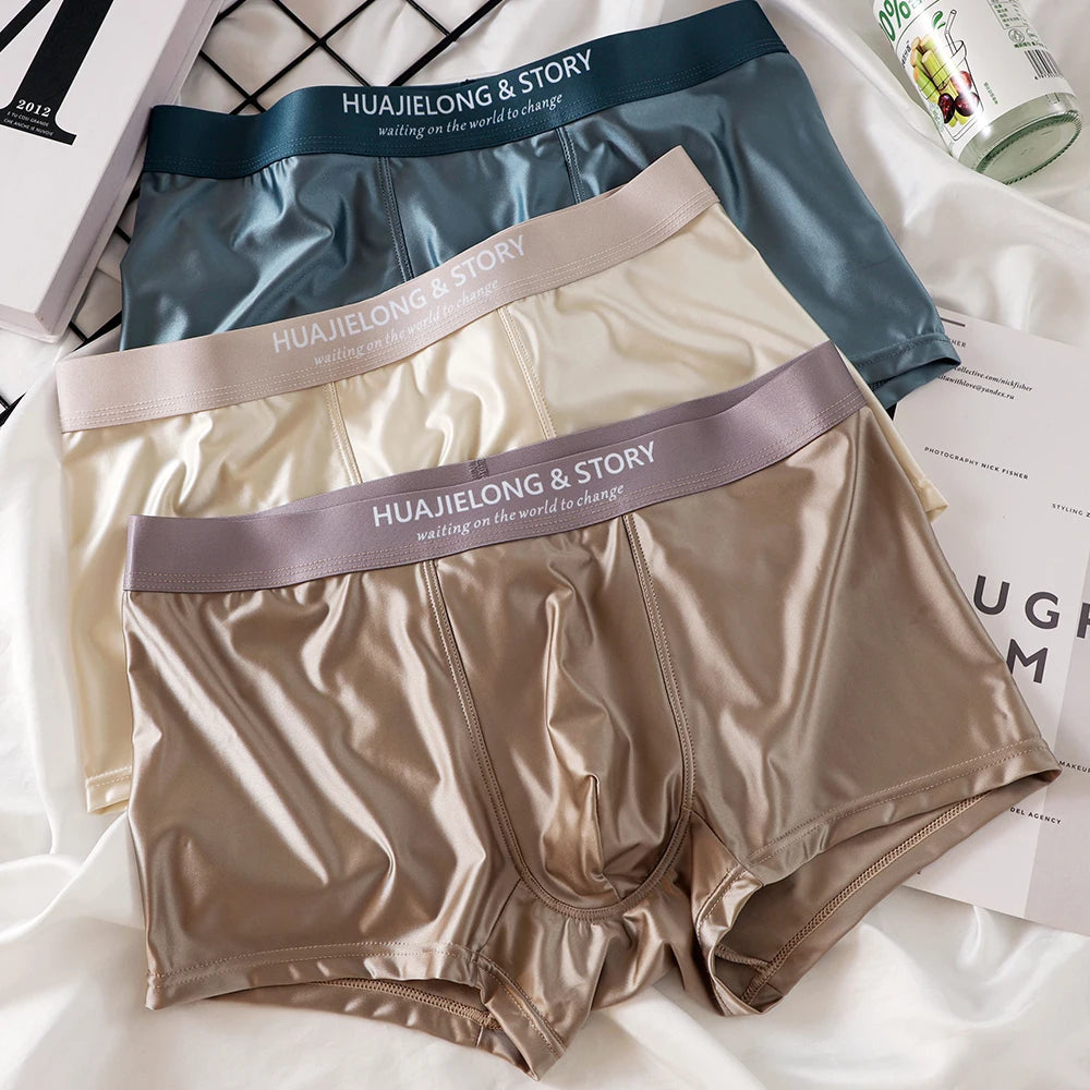 Boxer Satin Soie Homme — Respirant, Mince & Sans Couture