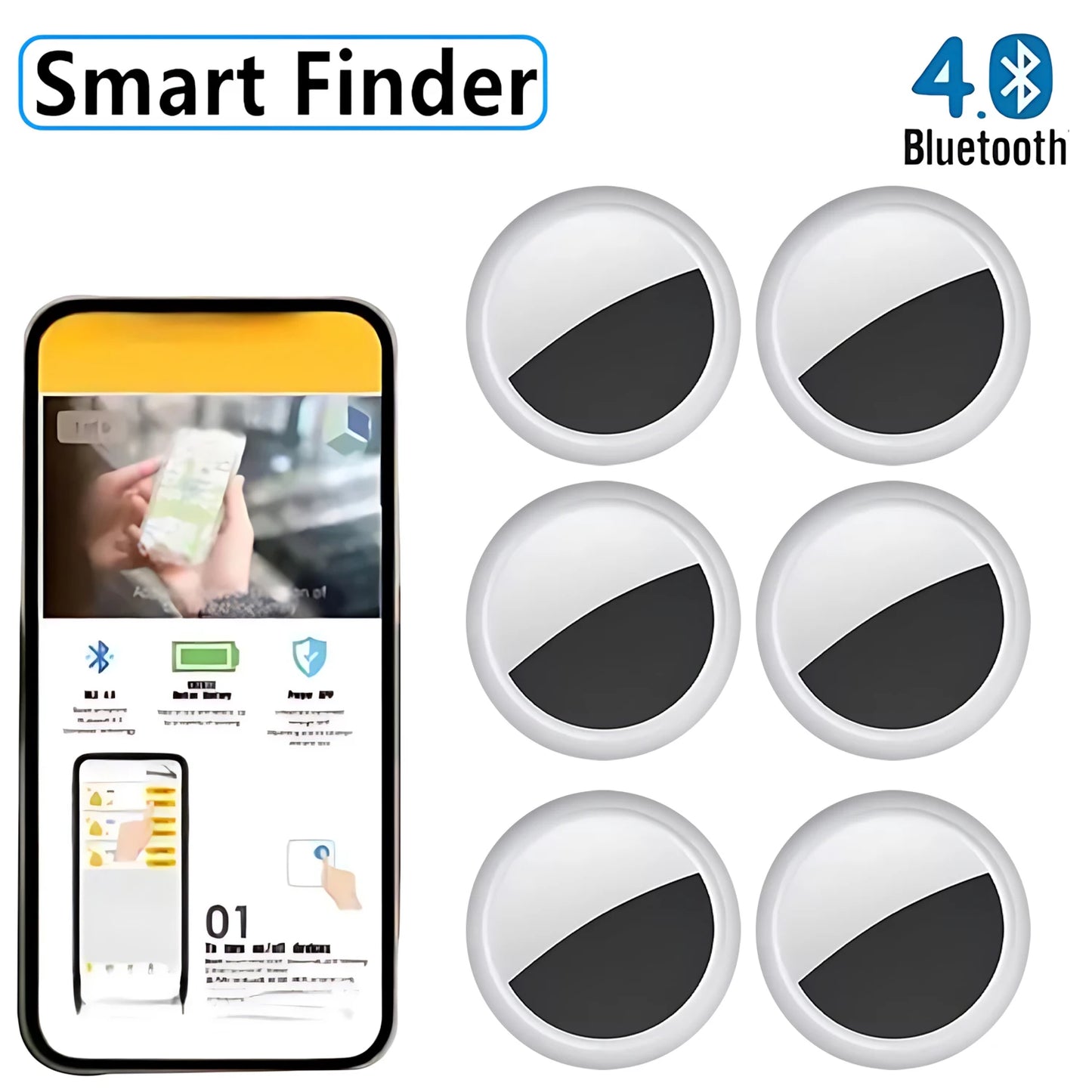Mini rastreador GPS inteligente Bluetooth, funciona con sistema Android e iOS, rastreador de escucha, Mini localizador global, detector de llaves para mascotas
