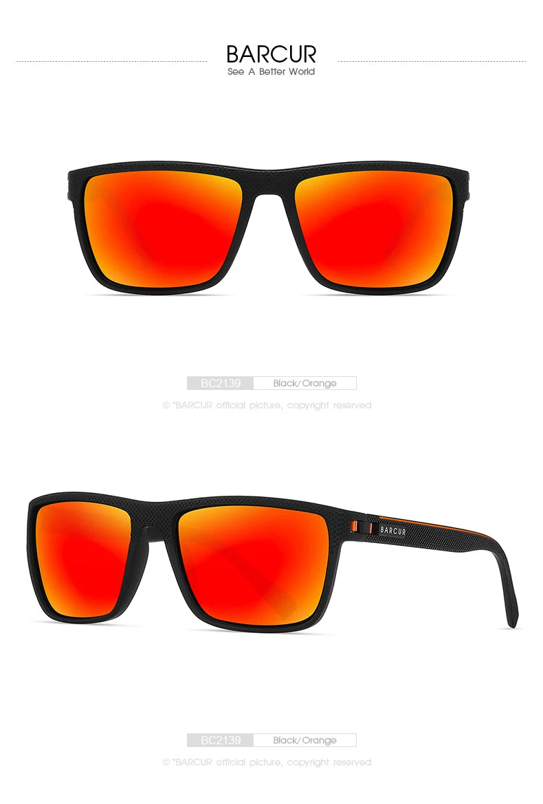 Lunettes de soleil polarisées TR90 sport léger — protection UVAB, homme et femme