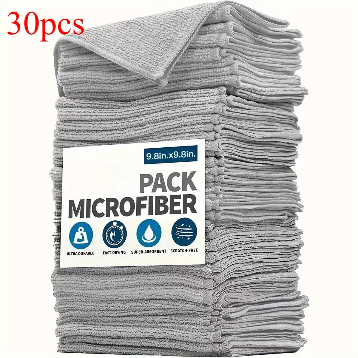 Juego de rejillas absorbentes, suaves y antimanchas, de microfibra, toallas de cocina, gris claro, 5 piezas, 10 piezas, 20 piezas