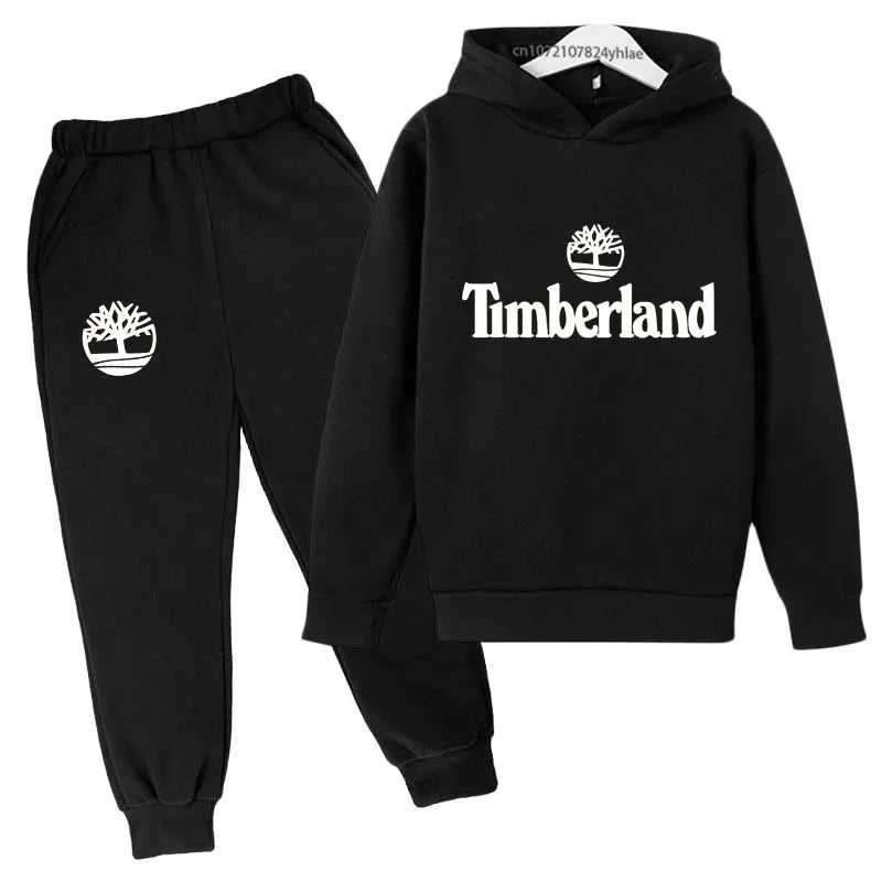 Ensemble Survêtement Enfants Style — Sweat À Capuche Pantalon 2 Pièces 2-13 Ans