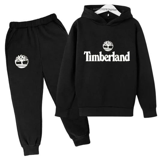 Ensemble Survêtement Enfants Style — Sweat À Capuche Pantalon 2 Pièces 2-13 Ans