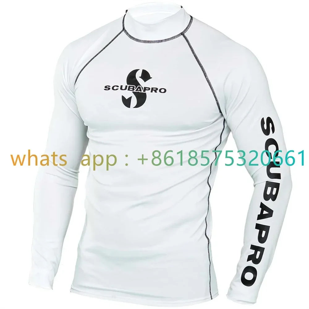 Men's Surf Wetsuit, UV Sun Protection, Long Sleeve Diving Suits, Quick Dry, Tight Sportswear for Swimming, Rash Guard