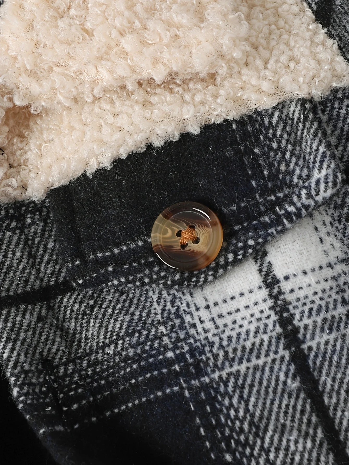 Veste en peluche patchwork à carreaux à manches longues pour bébé garçon, à la mode et simple, pour l'automne et l'hiver