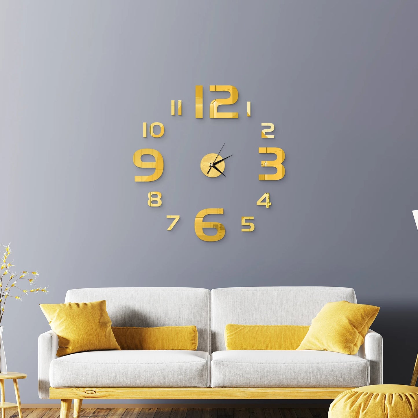 Creative Frameless Wall Clock, Silent Wall Sticker for Home, Acrylic Mirror Sticker, Wall Decor for Living Room and Office, DIY