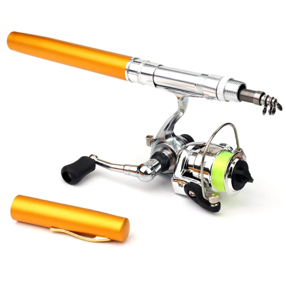 Moulinet de pêche de poche pliable, mini stylo, télescopique, nouveau