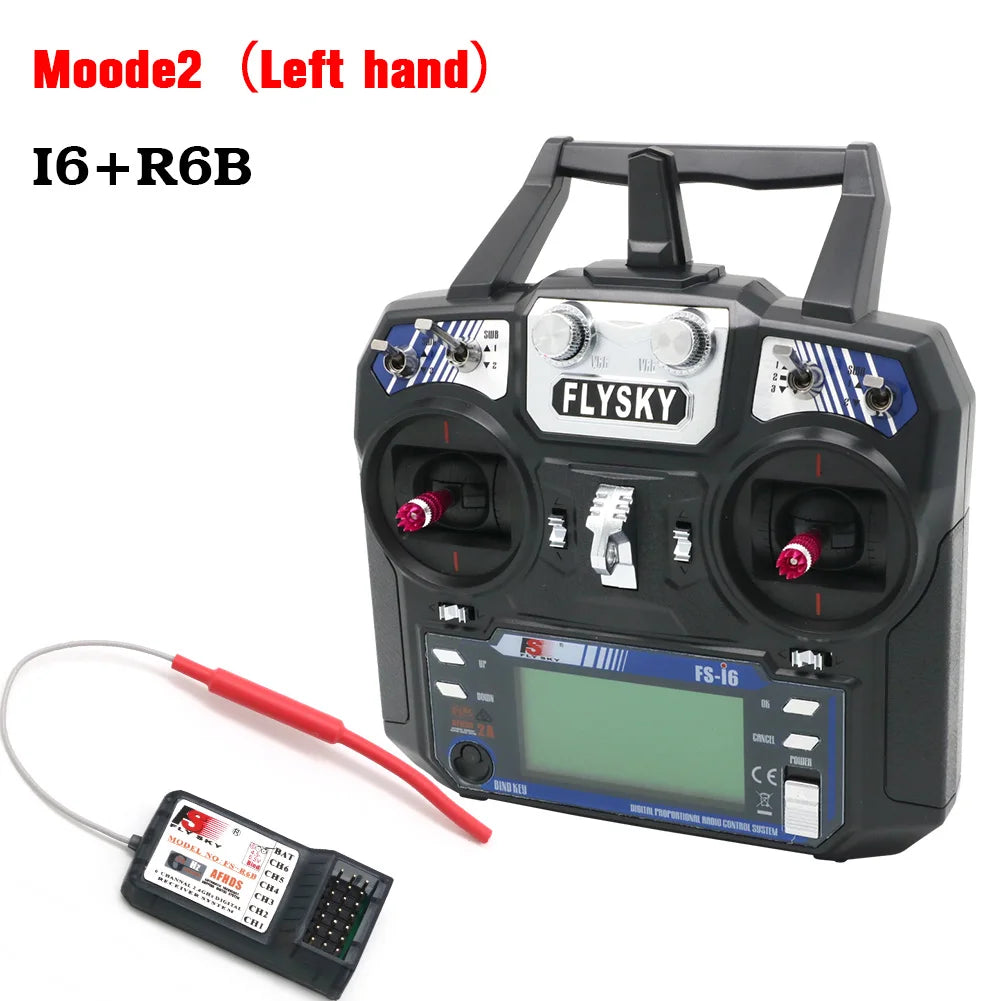 FLYSKY FS-i6 I6 2.4G 6CH Transmitter Radio Remote Control with iA6 iA6B X6B A8S R6B iA10B FS2A Receiver for RC Drone Airplane