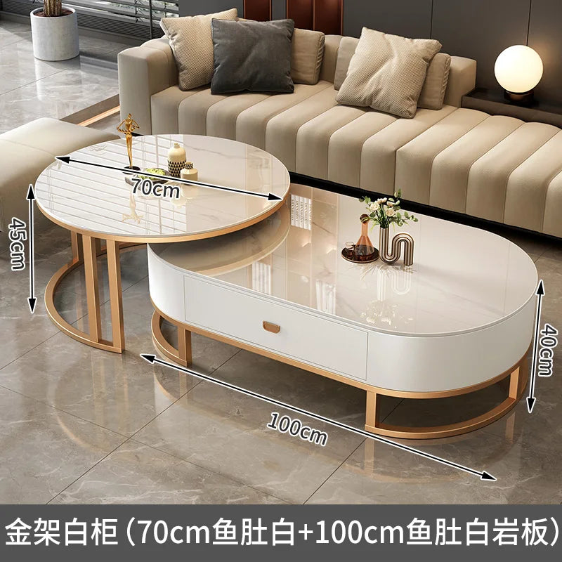 Tables basses extensibles rondes modernes — minimalistes, design livre, meubles salon