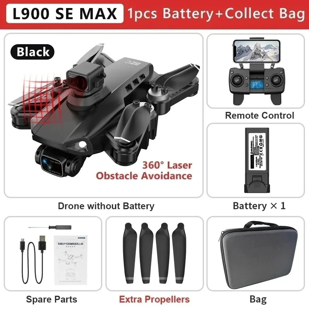 L900 Pro SE MAX 4K GPS Drone, Professional HD 5G WIFI 360° Dual Camera Brushless Motor Obstacle Avoidance RC FPV Quadcopter Drone