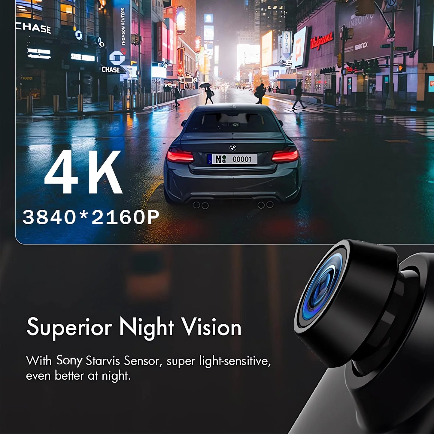 Dashcam Rétroviseur 4K 10" GPS WiFi — Double Lentille IPS Enregistreur Flux
