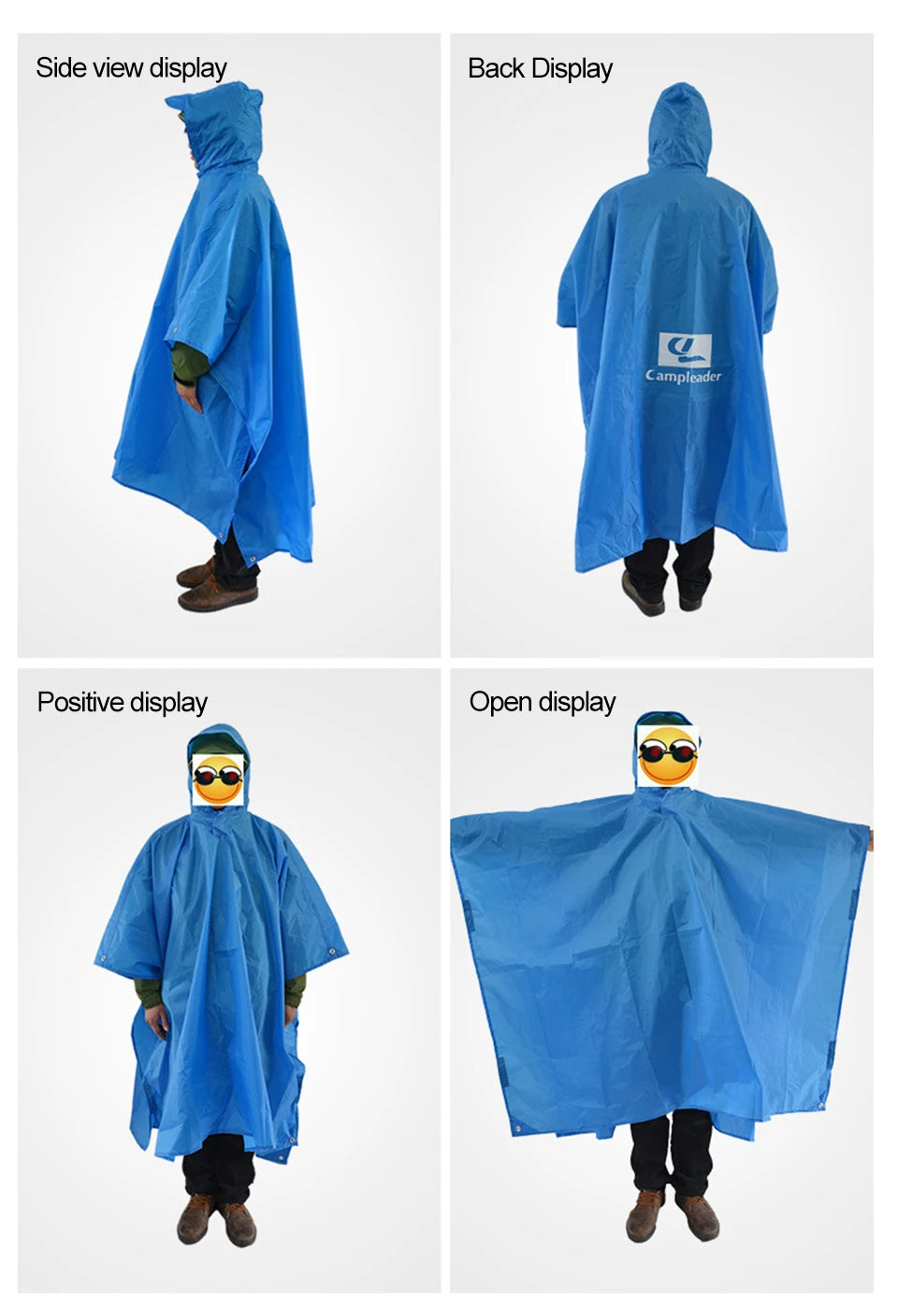 Manteau imperméable d'extérieur 3 en 1, manches longues à capuche, Poncho de pluie imperméable pour moto, Camping, randonnée, voyage, tente